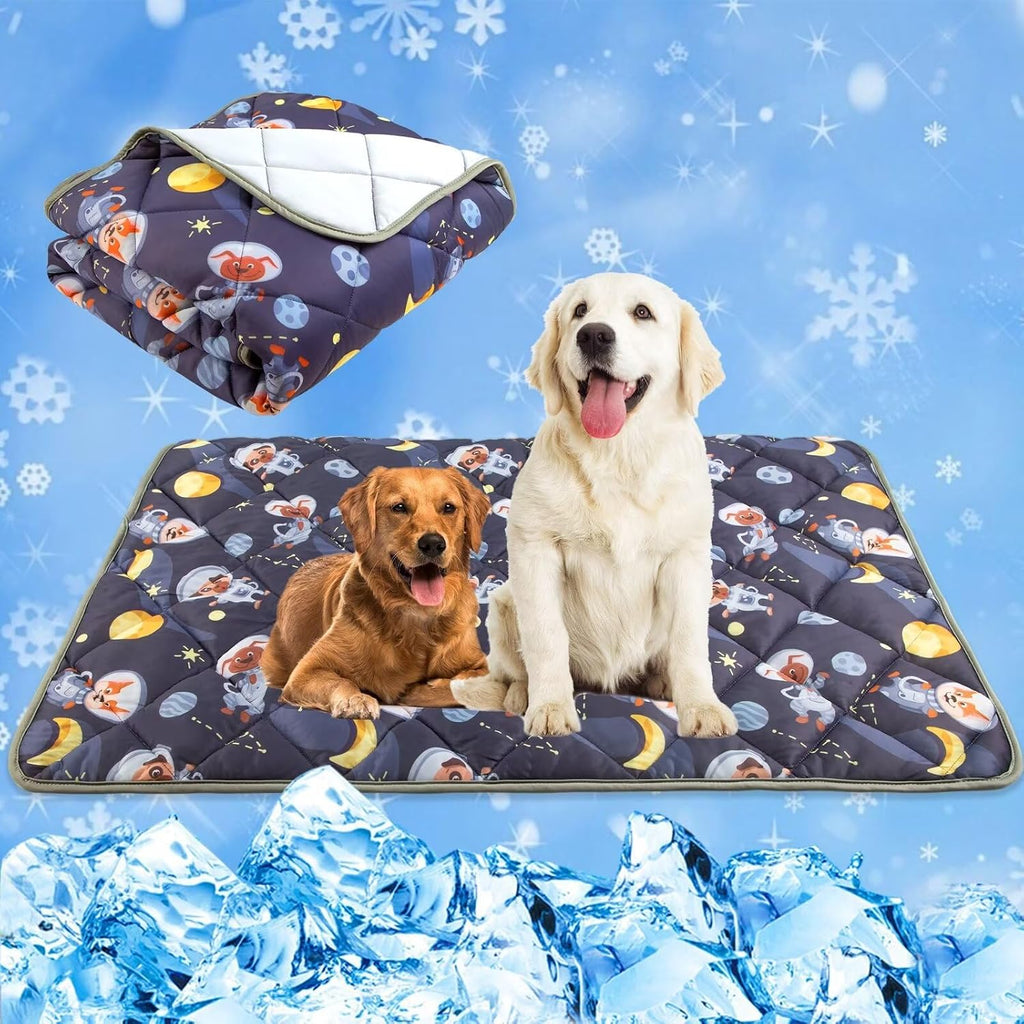 Dog Cooling Mat for Dogs 28" x 40", Pet Cooling Pad Blanket for Dogs & Cats, Ice Silk Fabric, Washable Breathable for