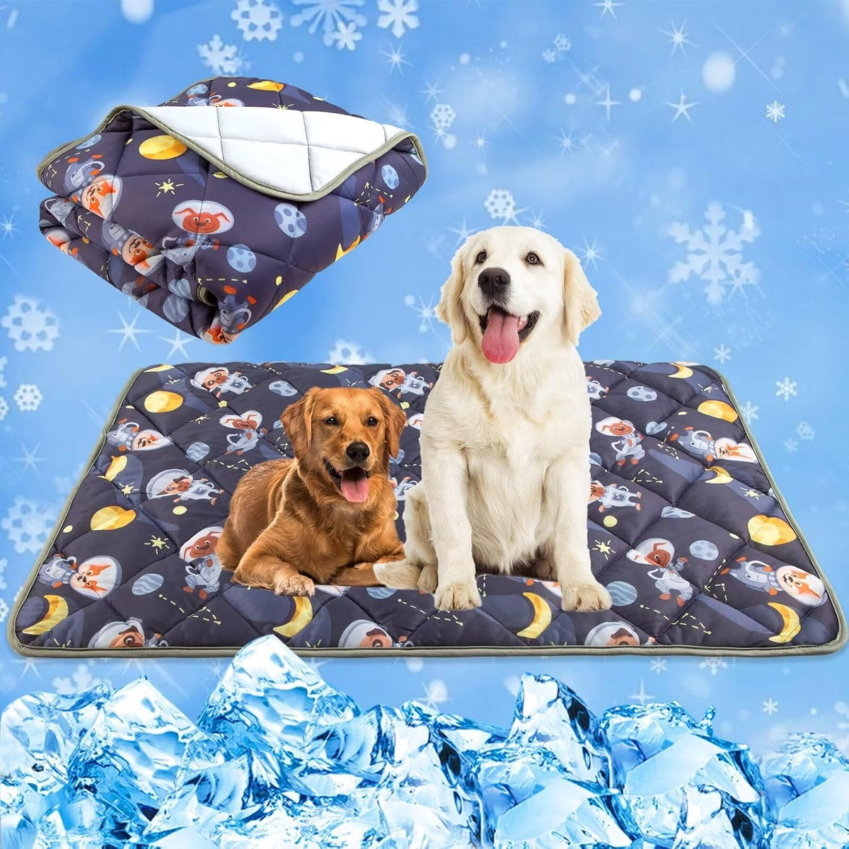 Dog Cooling Mat for Dogs 28" x 40", Pet Cooling Pad Blanket for Dogs & Cats, Ice Silk Fabric, Washable Breathable for