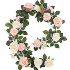 5FT Blush Cream Pink Artificial Rose Garland for Wedding Arch Table