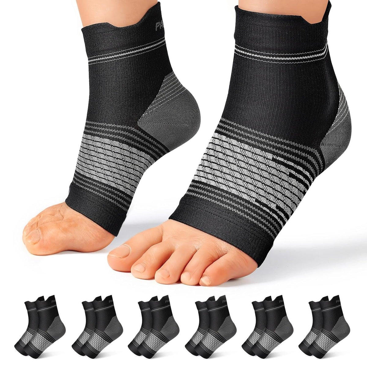 6 Pairs Plantar Fasciitis Socks, Compression Socks with Arch Support