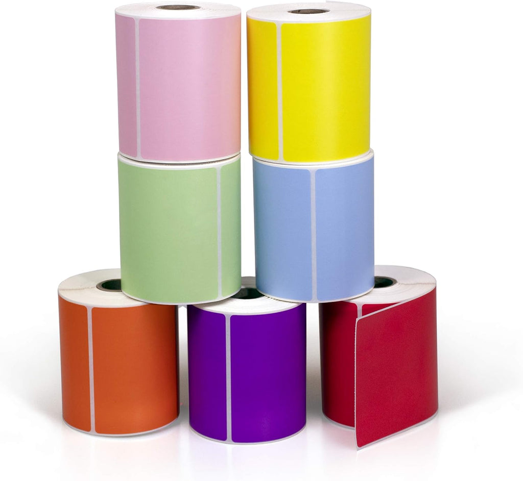 4" X 6" Direct Thermal Perforated Stickers Labels for Shipping Labels, Inventory, and Color Coding - Compatible with