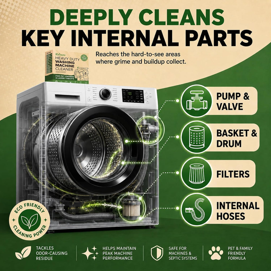 Heavy Duty Washing Machine Cleaner For Pet Owners, 12 XL Tablets