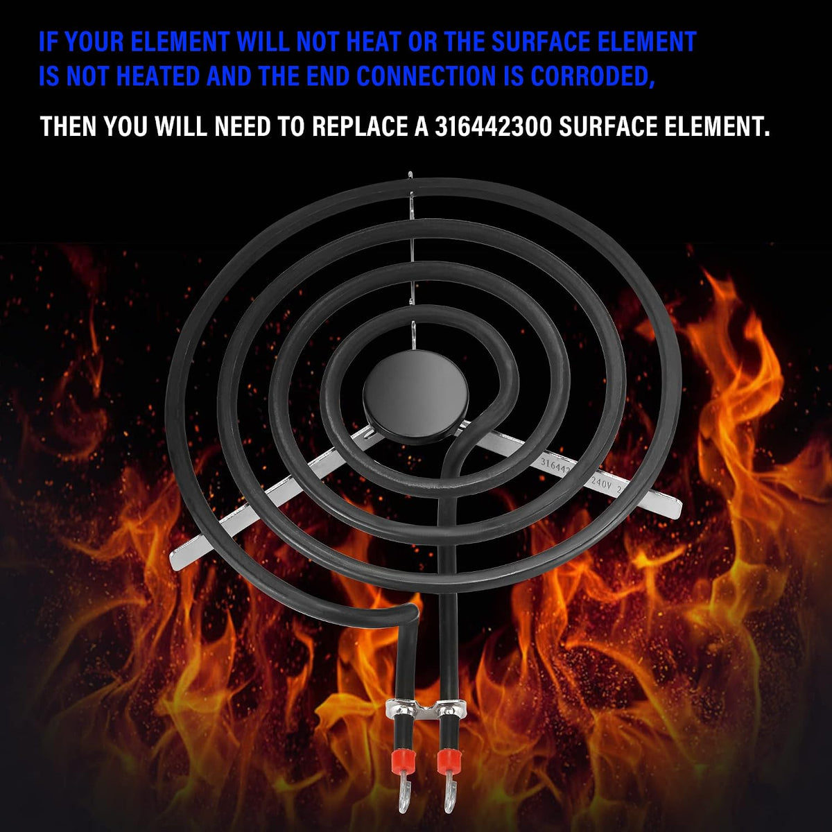 316442300 Range Surface Element 8'' Electric Range Surface Burner Coil Element by Romalon Fit for Frigi-daire Range Stove Cooktop Oven Coil Surface Element