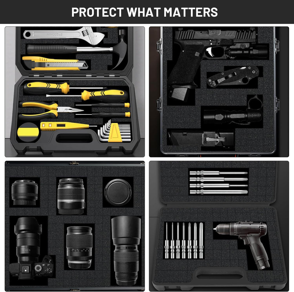 Dual-Thickness Case Foam Insert Kit 4PCS (2PCS 16x12x2" + 2PCS 16x12x0.4") - Pick and Pluck Protective Layer for Tool