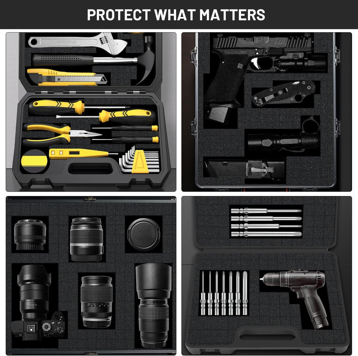 Dual-Thickness Case Foam Insert Kit 8PCS (4PCS 16x12x2" + 4PCS 16x12x0.4") - Pick and Pluck Protective Layer for Tool