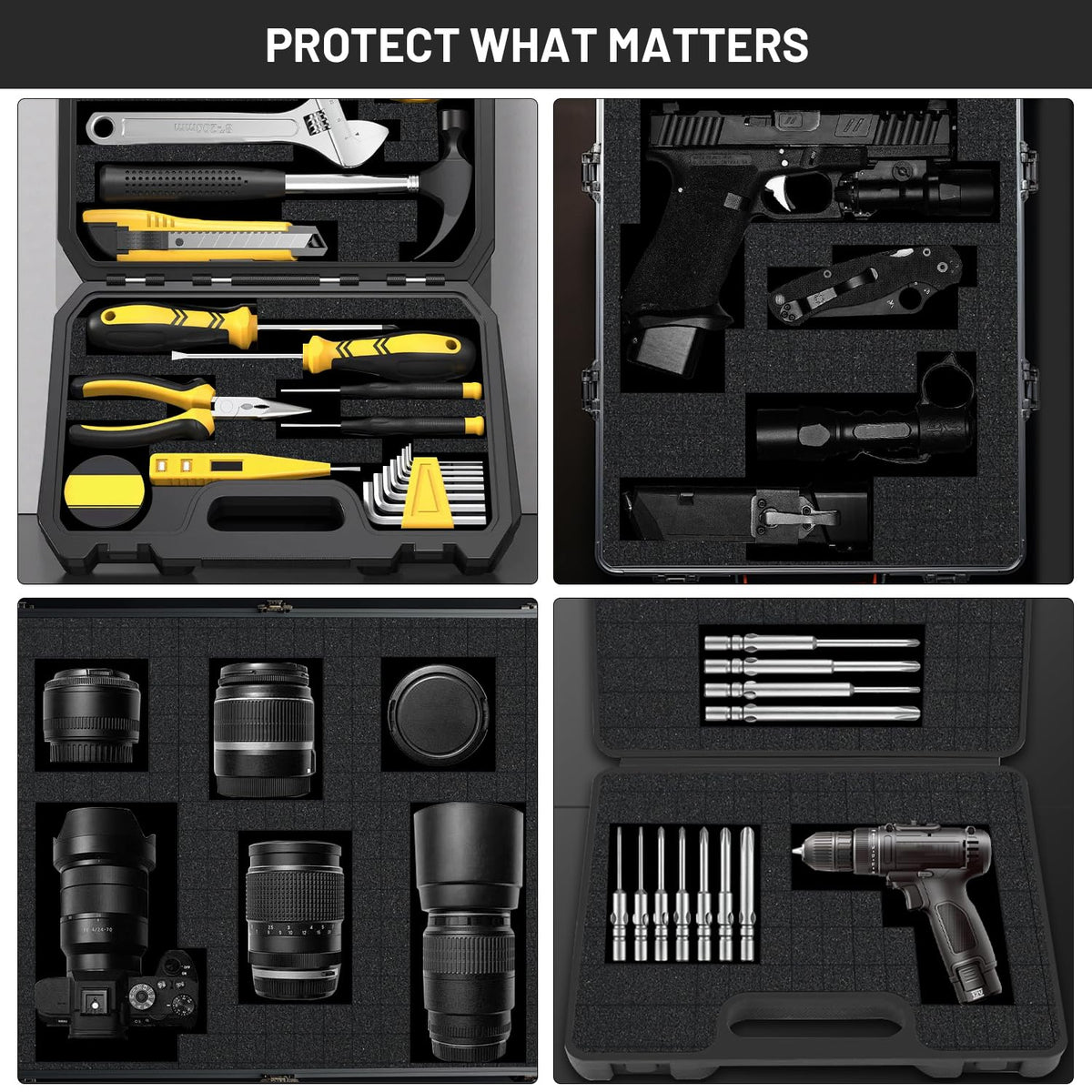4 PCS 16x12x2 Inch Pick and Pluck Foam Inserts for Cases - Professional-Grade Tool, Game Box & Drawer Organizer