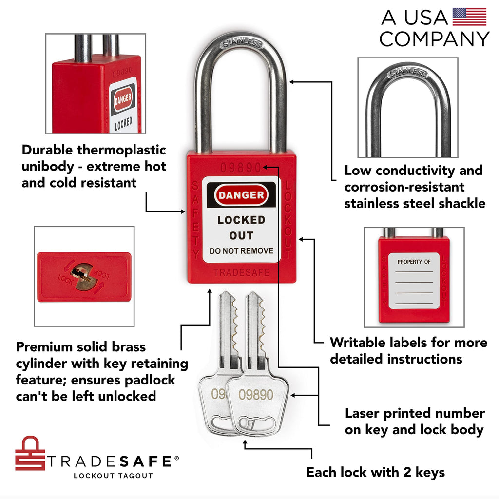 Lockout Tagout Locks Station with 20 Loto Locks Keyed Different