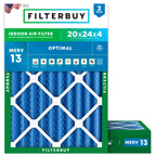 20x24x4 Air Filter MERV 13 Smoke & Allergy Defense (2-Pack)