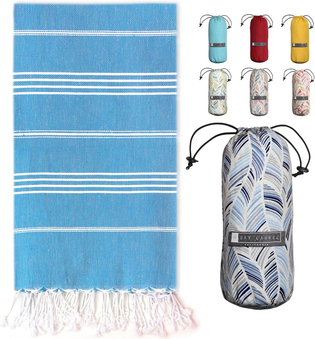 Turkish Beach Towel with Travel Bag 39 x 71 Quick Dry Sand Free Lightweight Large Oversized Towels Light