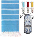 Turkish Beach Towel with Travel Bag 39 x 71 Quick Dry Sand Free Lightweight Large Oversized Towels Light