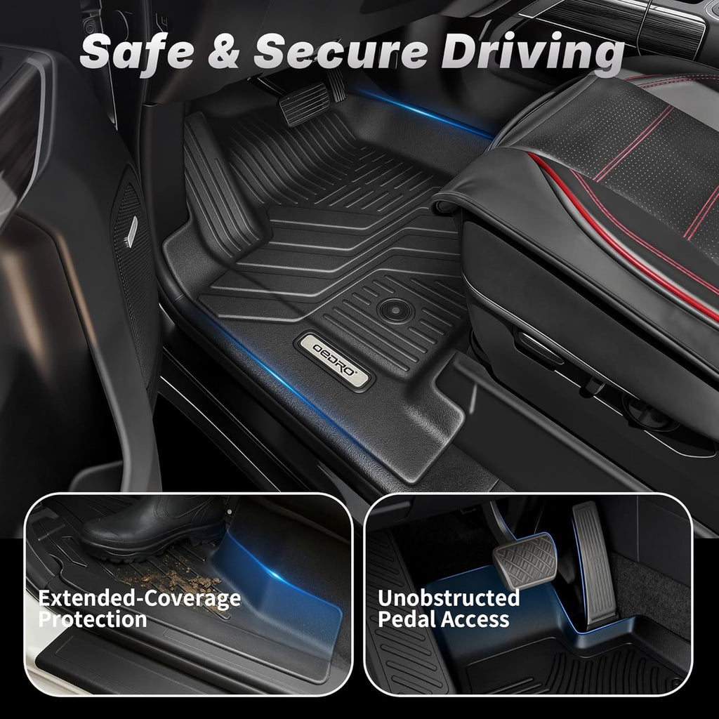 Upgraded Floor Mats for 2019-2026 Chevy Silverado/GMC Sierra 1500 Crew Cab & 2020-2026 Silverado/Sierra 2500HD