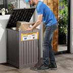 Package Delivery Box for Outside, Waterproof Outdoor Storage, Brown