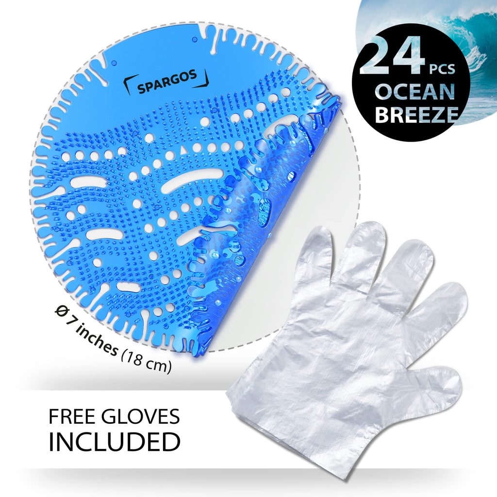 Urinal Screen Deodorizer, 24 Pack Ocean Breeze Cakes