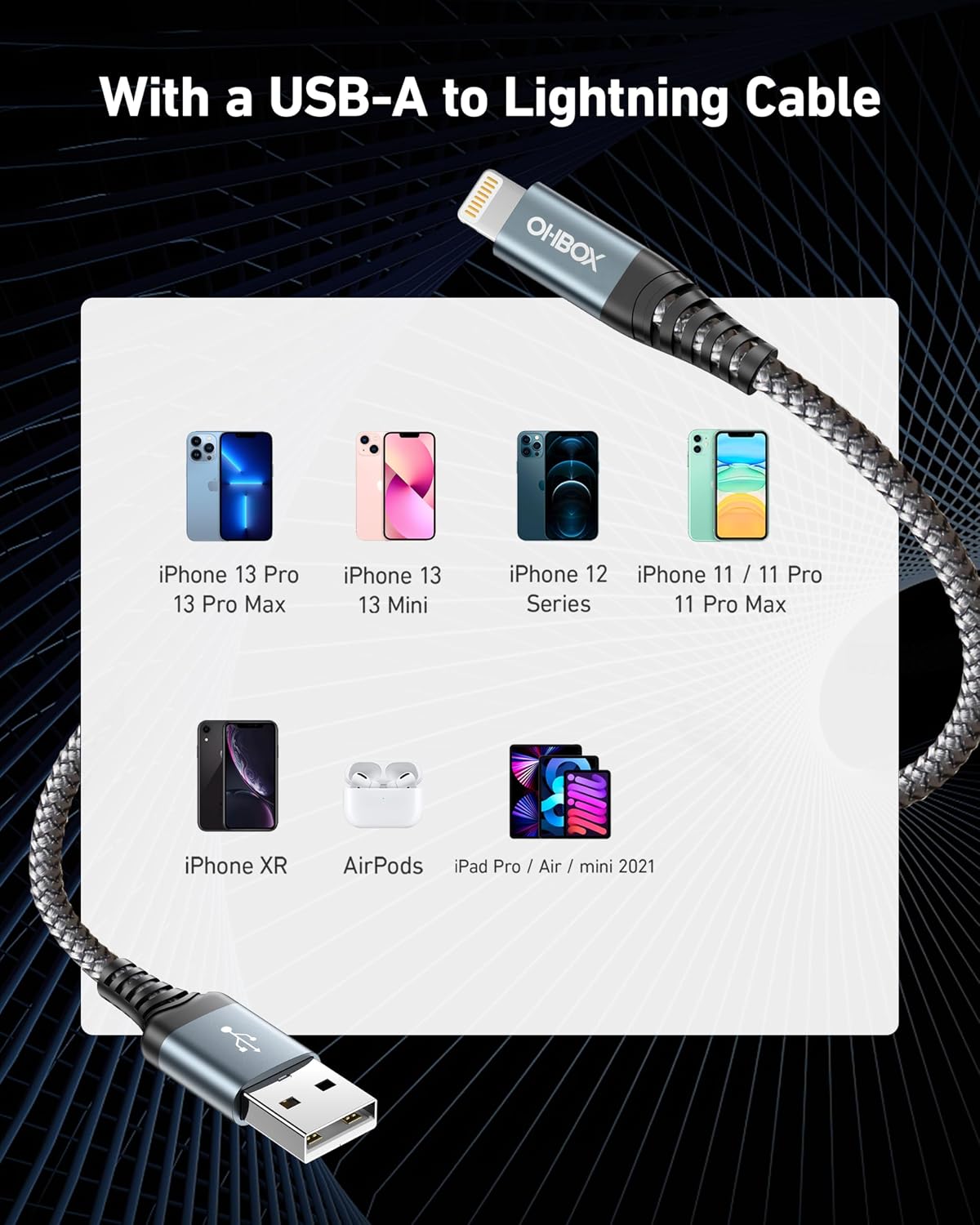iPhone Charging Cable 6FT, 3Pack [Apple MFi Certified] USB to Lightning Cables Fast Charging, iPhone Charger Cord
