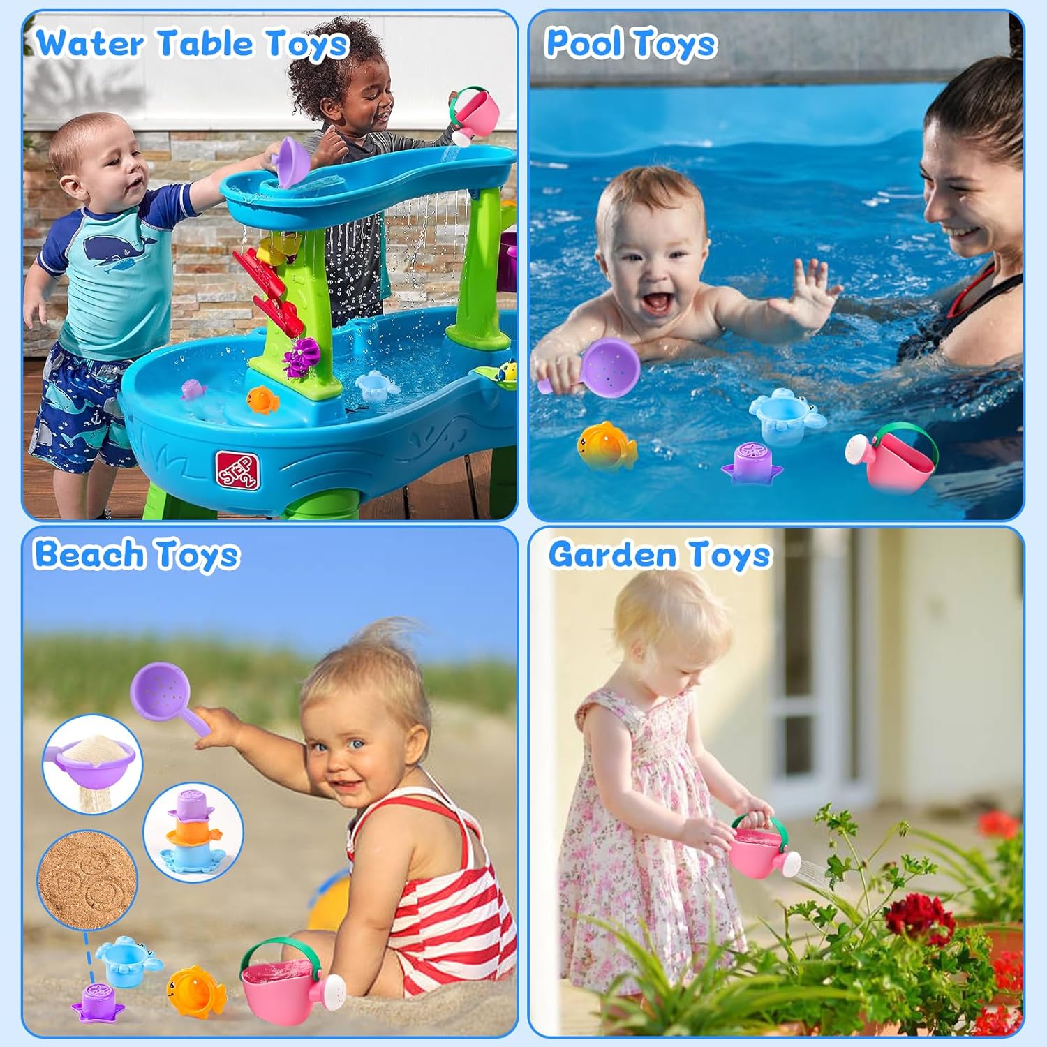 Baby Bath Toys for Kids Ages 1-3 Toddler Bath Toys Mold Free for 2-4 Bathtub Sand Beach Pool Water Toys for 1+ Year