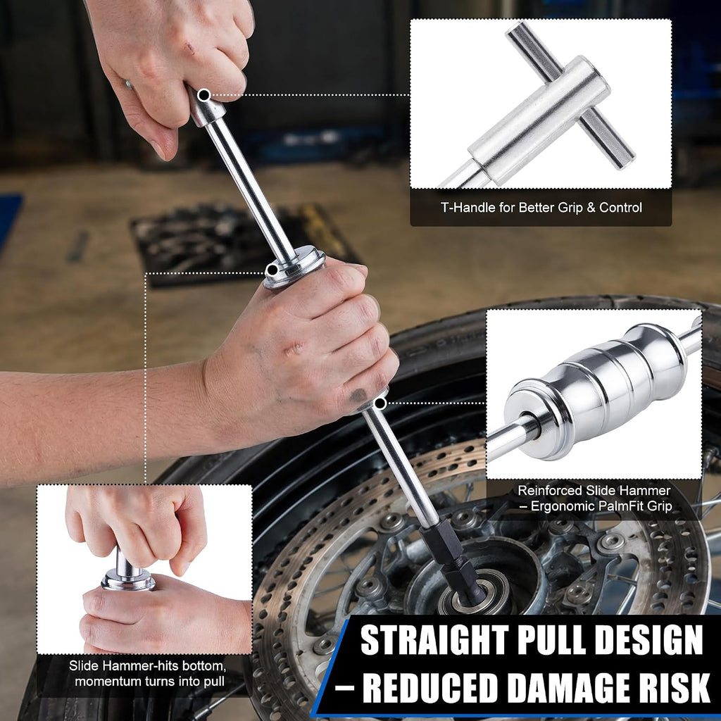 12PCS Blind Hole Bearing Puller Set, Internal Bearing Extractor Puller with Slide Hammer Pilot Bearings Removal Tool