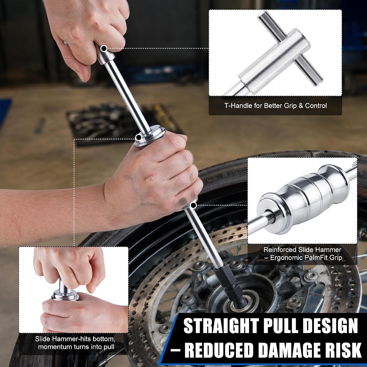 12PCS Blind Hole Bearing Puller Set, Internal Bearing Extractor Puller with Slide Hammer Pilot Bearings Removal Tool