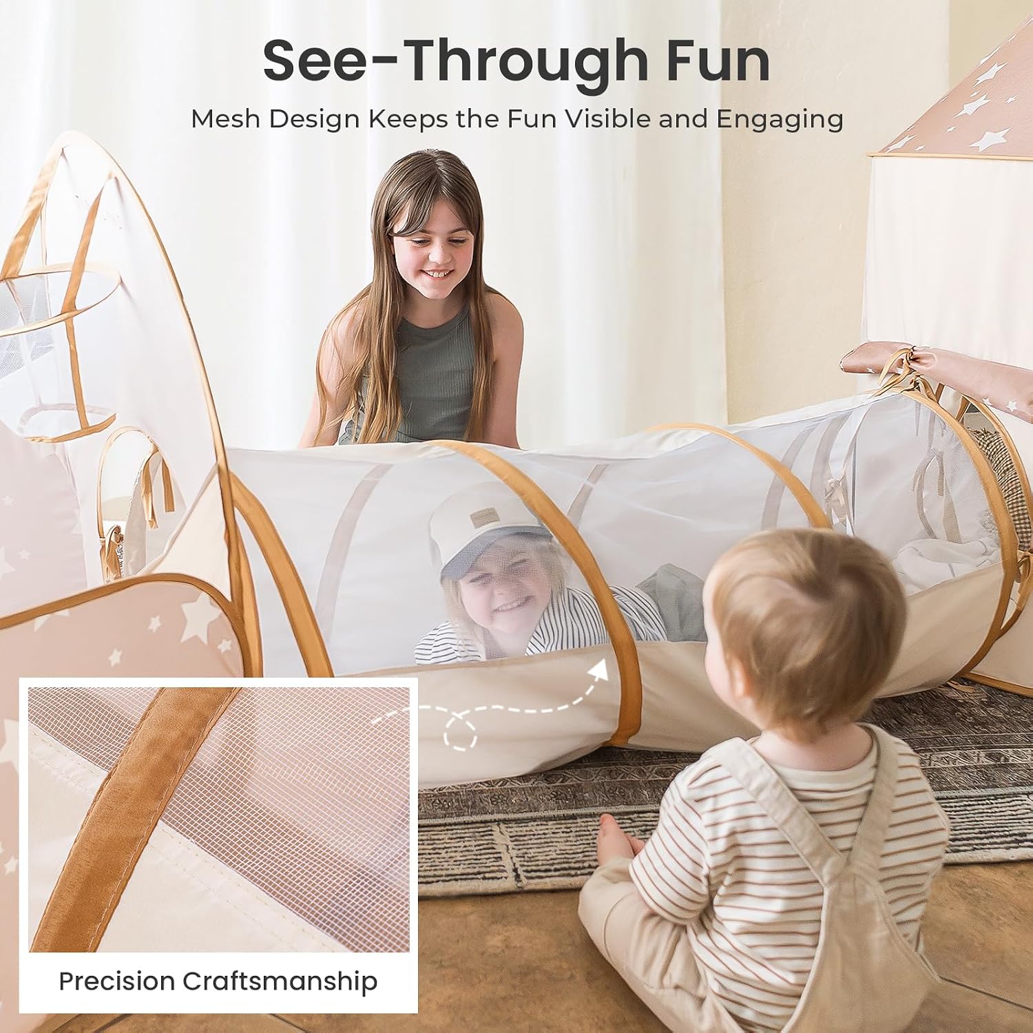 Kids Play Tent with Tunnel, Pop-Up Tent & Ball Pit for Toddlers | Foldable Indoor Play Set With Carry Bag, Breathable