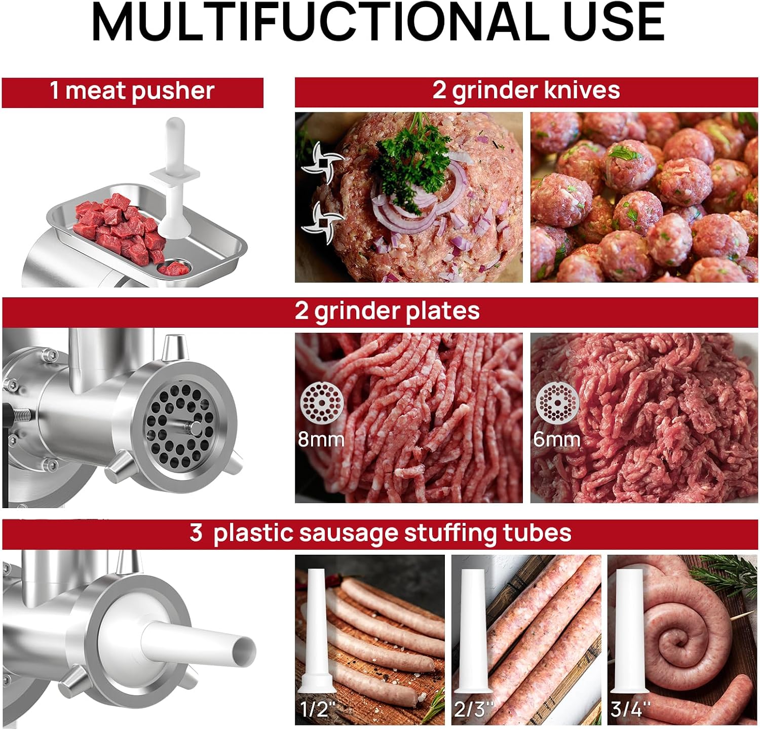 Commercial Meat Grinder #12C,0.9HP Electric Meat Grinder