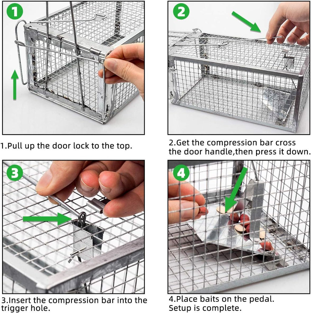 Humane Rat Trap, Small Mouse Traps 10.5" L x 5.5" W x 4.5" H | Chipmunk Rodent Trap, Indoor and Outdoor, Mouse Voles