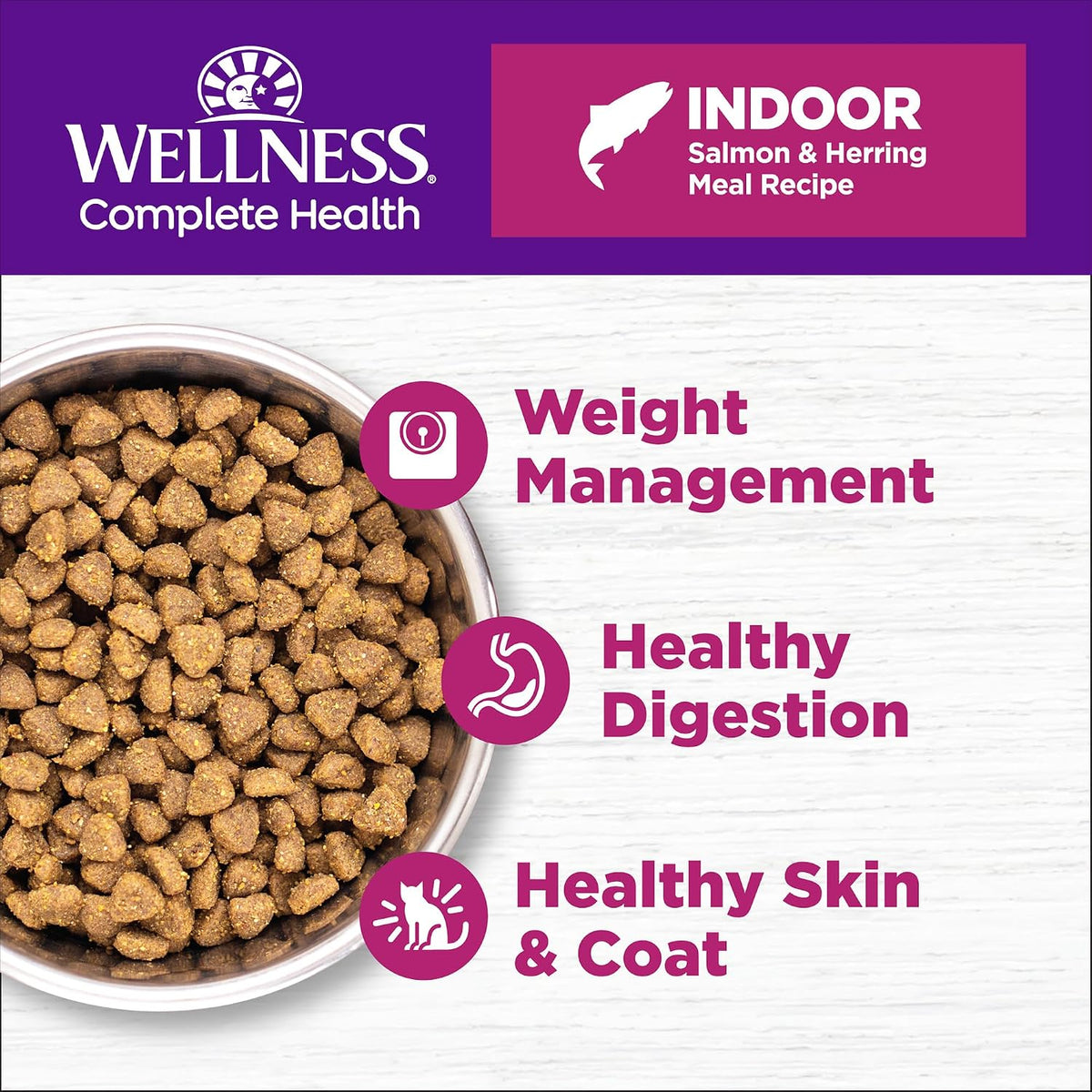Complete Health Adult Dry Cat Food for Indoor Cats, Natural, Grain Free Kibble, Salmon and Herring Meal Recipe, 5.5