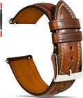 Quick Release Leather Watch Band 14mm 16mm 18mm 19mm 20mm 21mm 22mm 24mm,Vintage Oil Wax-tanned Pull-up Men's Watch
