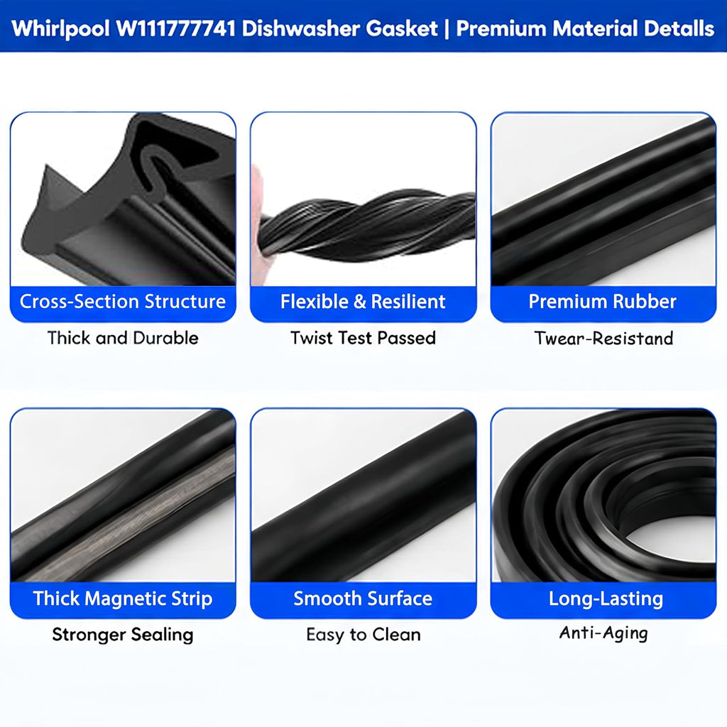 W11177741 Dishwasher Door Seal Fit Whirlpool Maytag KitchenAid Kenmore
