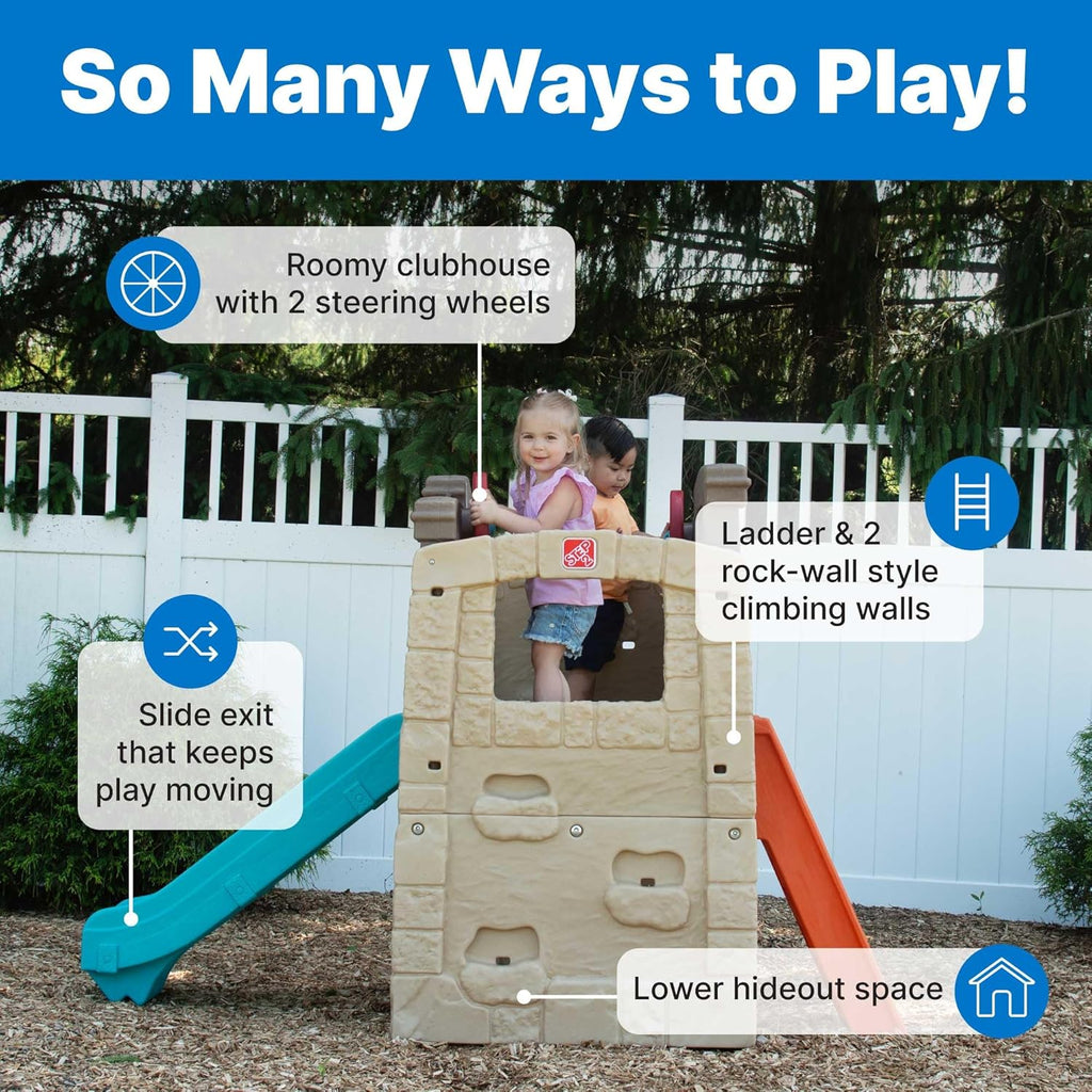 Step2 Woodland Climber II Kids Playset, Ages 2 –6 Years Old, Toddler Slide and Climbing Wall, Outdoor Playground for