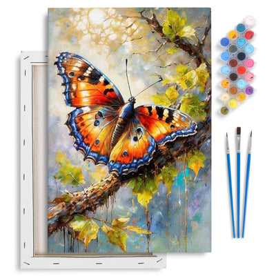 Framed Paint by Numbers Kit for Adults Beginner & Kids Ages 8-12, Butterfly Paint by Numbers with Frame, DIY Number