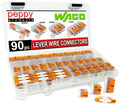 WAGO 221 Lever Nuts 90pc Compact Splicing Wire Connector Assortment with Case. Includes 221-2401, 221-412, 221-413