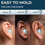 PQ Wax Ear Plugs, Silicone Earplugs for Sleep, Blue, 50 Ct