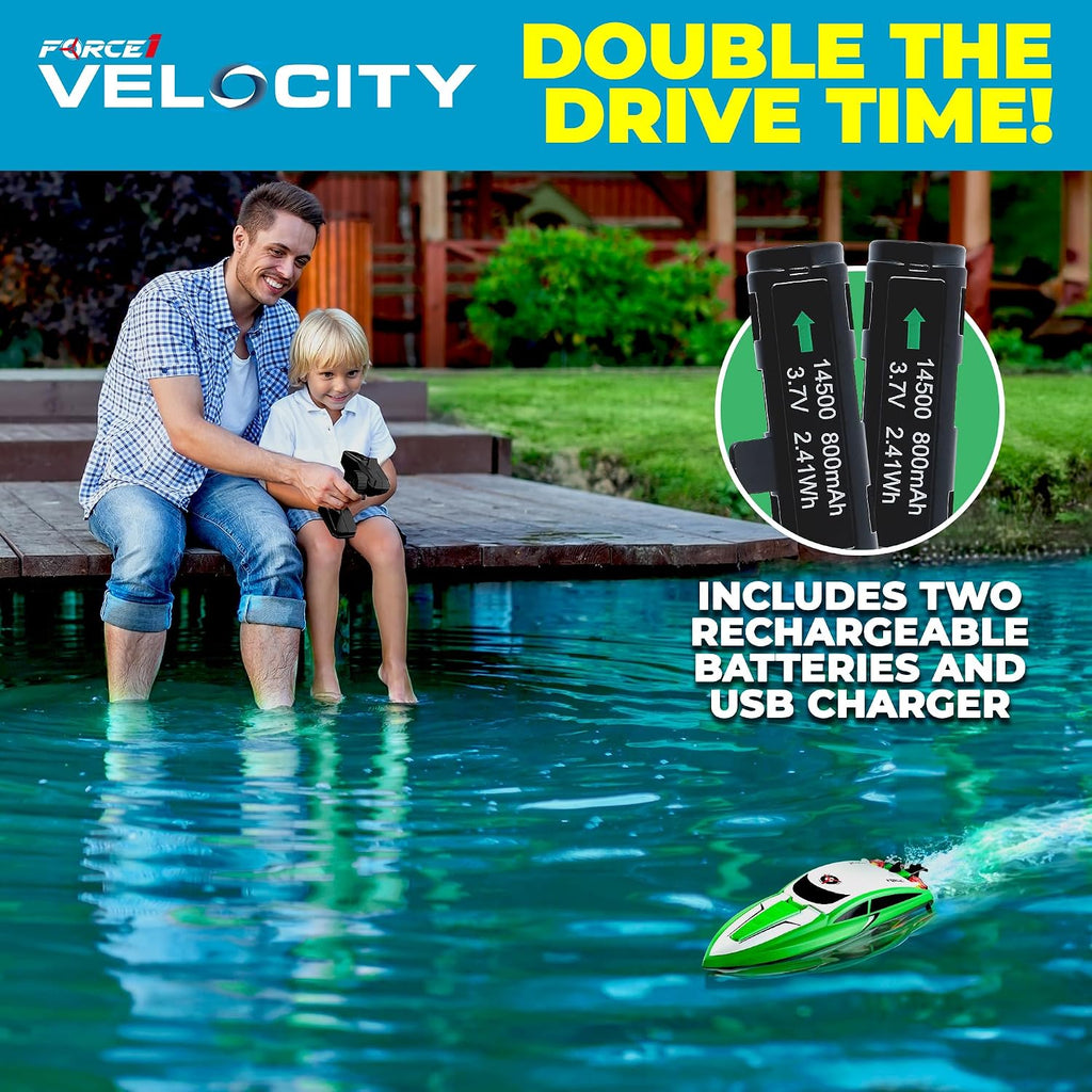 Velocity Green Fast RC Boat- Remote Control Boats for Adults and Kids, Underwater Speed Racing Mini RC Toy for Pools
