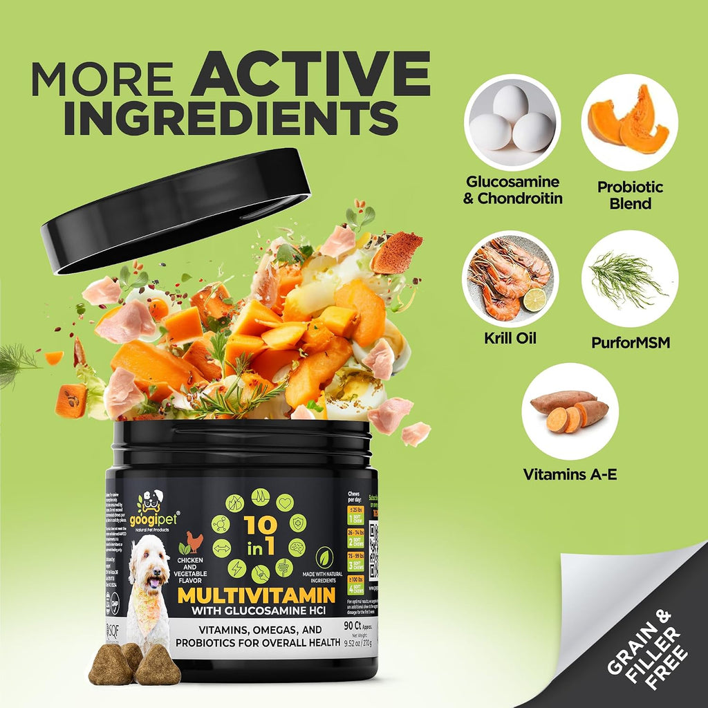 Googipet Dog Multivitamin Chewable, Vitamins & Supplements, Vet Approved