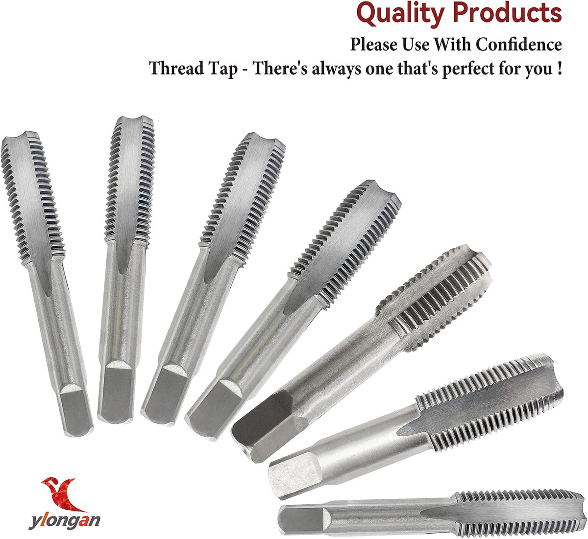 2Pcs M10 x 1.5 Metric Right-Hand Tap Set, M2 HSS Thread Tapping Tool