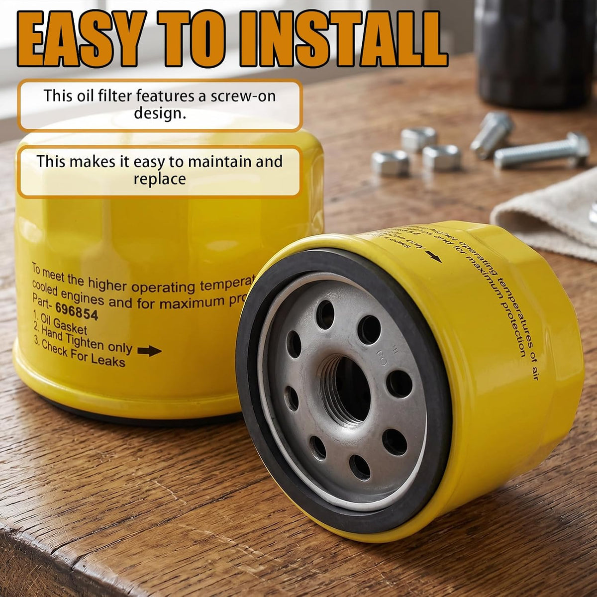 2 Pack 696854 Oil Filters for Briggs & Stratton John Deere Kawasaki