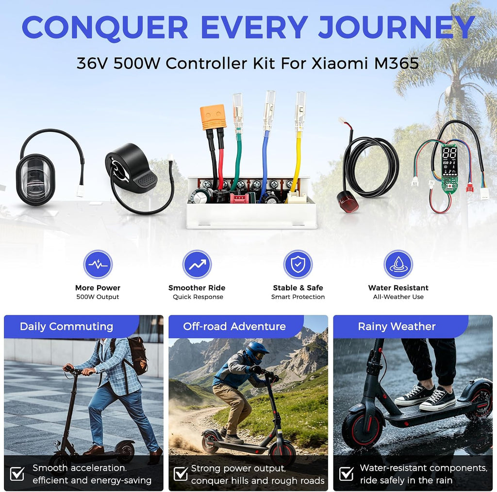 Electric Scooter Controller Set, 36V 500W, LED Display, for accelerator