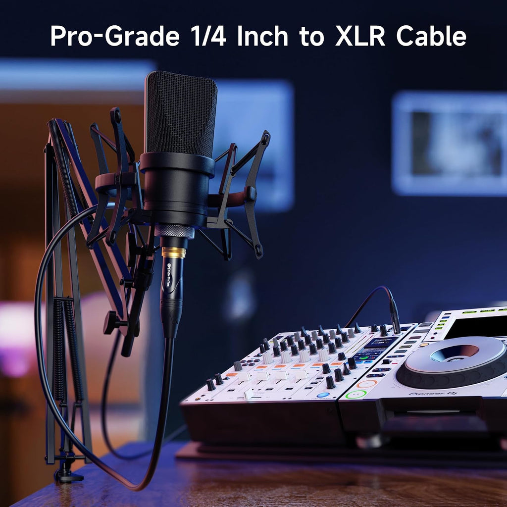 6.35mm 1/4 Inch TRS to XLR Cable, Male to Female, 25ft | TRS Male to XLR Female, XLR to 1/4 Cable