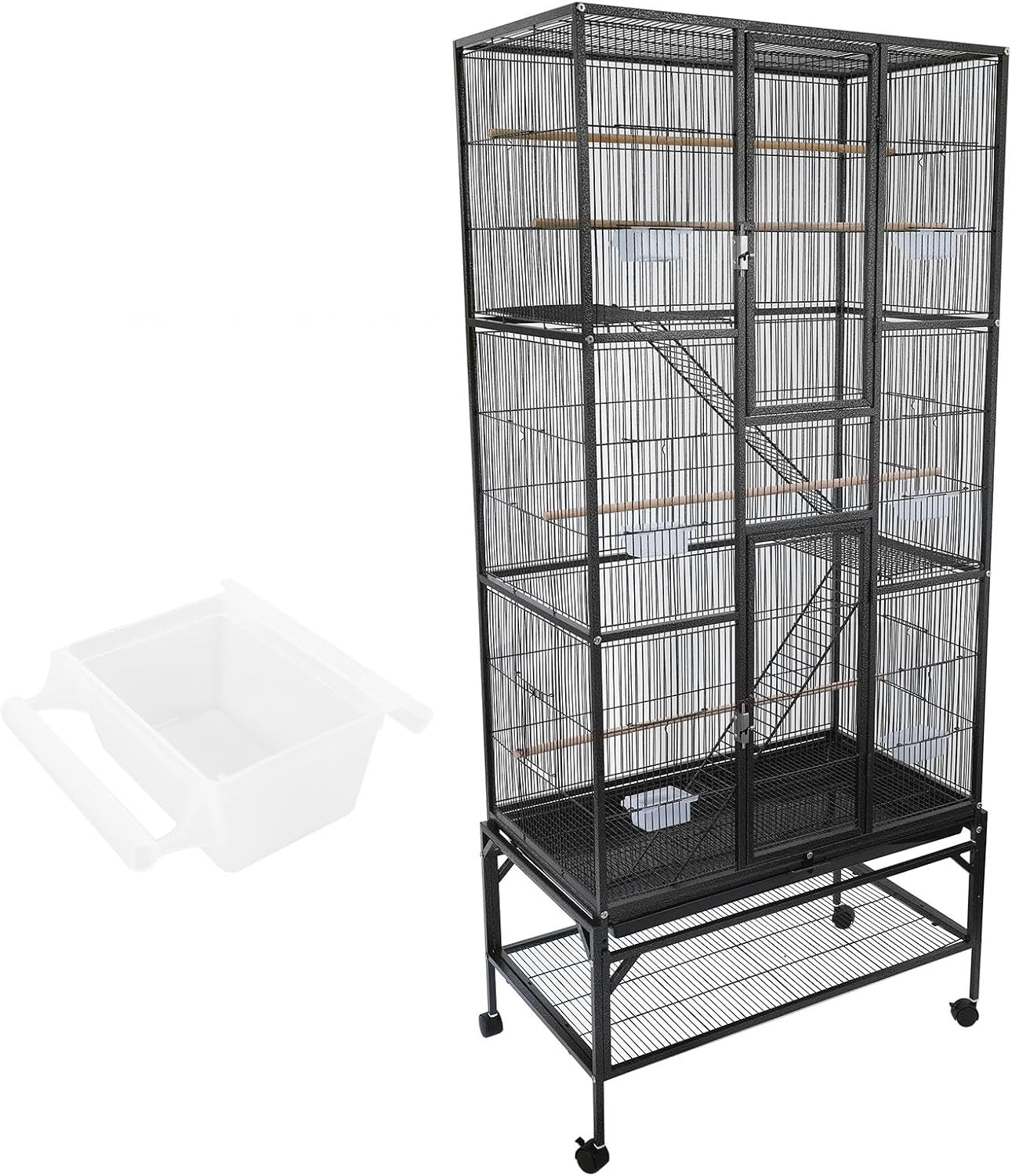 Professional Bird Keeper Cage, 31x18x69.5in Extra Large Vertical Flight Cage, Low-Carbon Steel Frame with Full