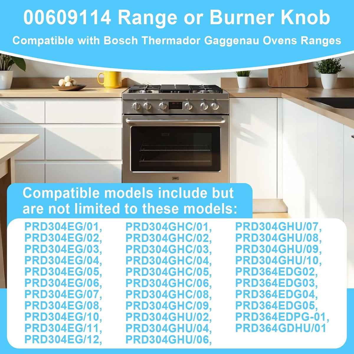 00609114 Range or Burner Knob Compatible with Bosch Thermador Gaggenau