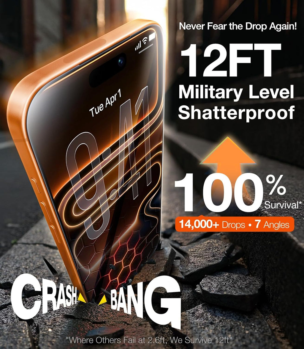 TOP 9H+ Armor for iPhone 17 Pro Max Privacy Screen Protector [NO.1 Military Grade Shatterproof] Privacy Screen 17 Pro