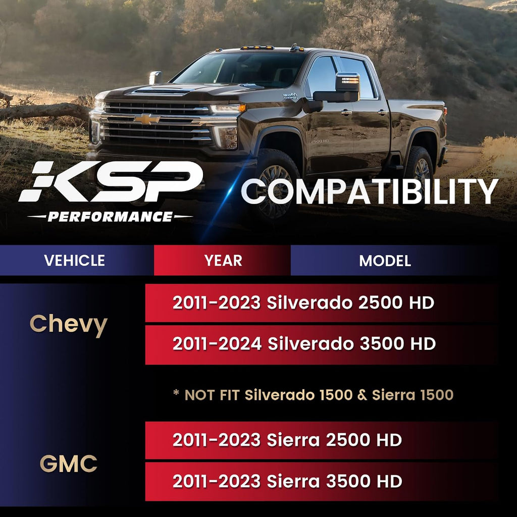 KSP Heavy Duty Tie Rod Ends Kits for Silverado Sierra 2500HD 3500HD 2011-2024, Front Lower Tie Rod Compatible with Chevy GMC, 0-6" Adjustable Tie Rod Repalce OE Inner and Outer Tie Rod Assembly, 2PC