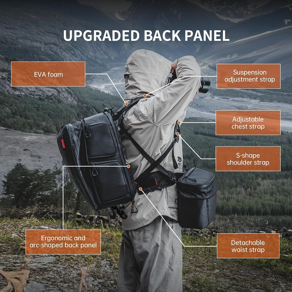 OneMo 2 25L-33L Camera Backpack with Shoulder Bag for Photographer | Waterproof DSLR Camera Pack for