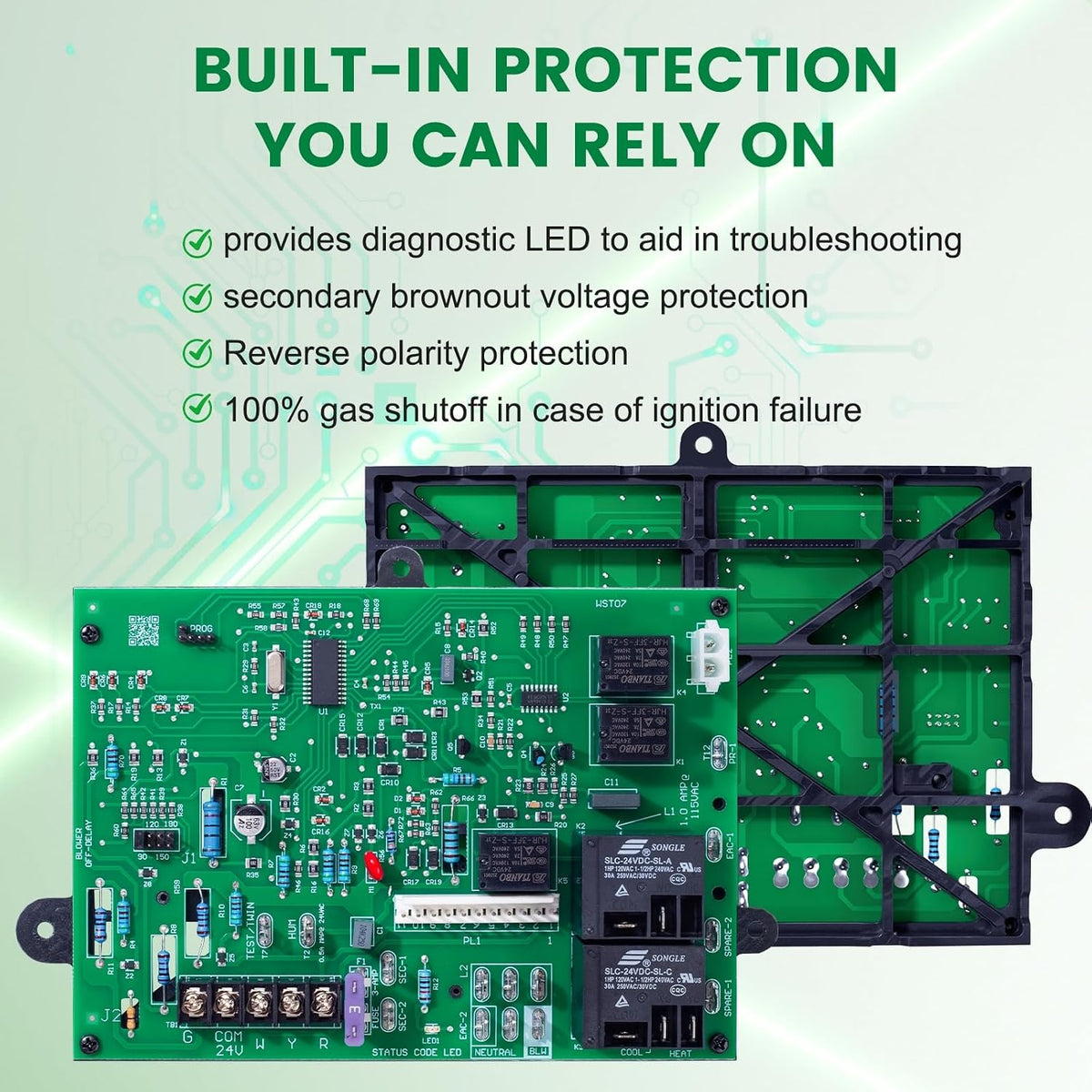 Updated ICM282A Furnace Control Board Fits Carrier HK42FZ013, HK42FZ004, HK42FZ007, HK42FZ008, HK42FZ009, HK42FZ011, HK42FZ016, HK42FZ034, 325878-751, CEPL1311012-01Series Control Board