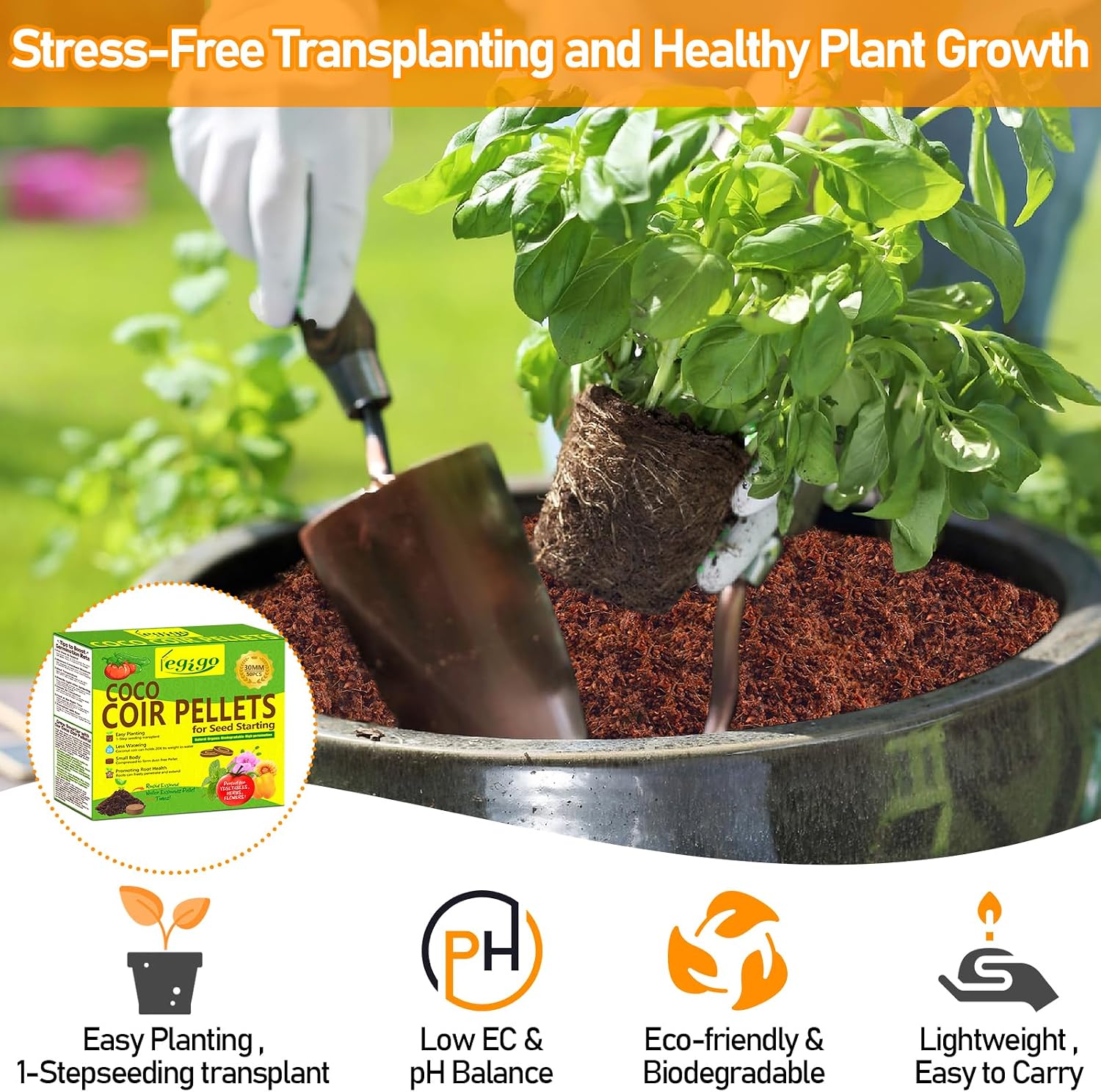 50 Pcs 30mm Coco Coir Pellets Organic Seed Starter Soil Potting Mix | Compressed & Quick Expansion Coconut Fiber