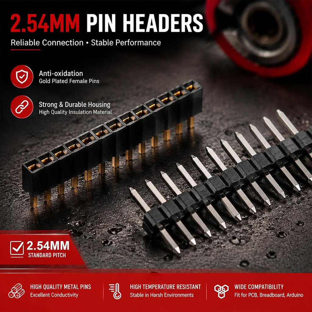 10PCS 2.54mm 40 Pin Breakaway Male Female Header Pins