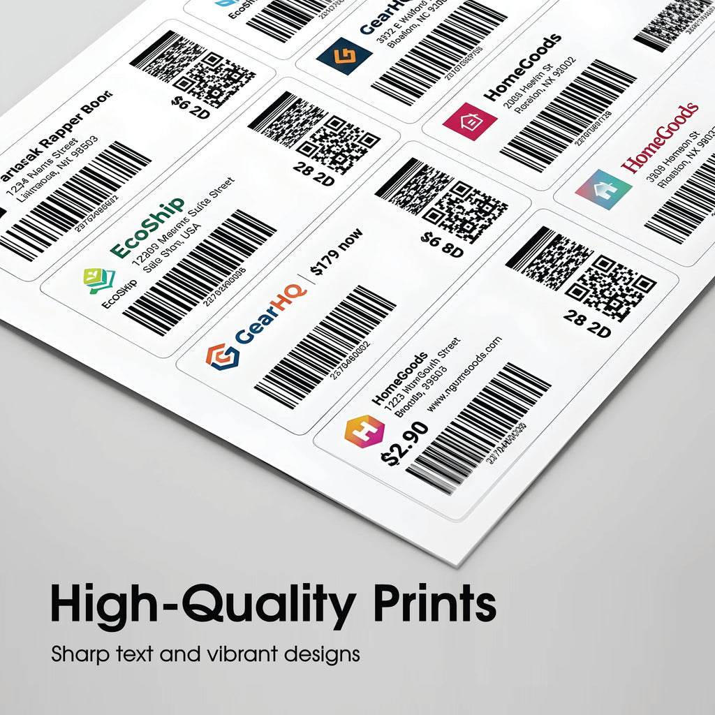 2" X 5" Matte White Printable Shipping Labels (250 Sheets, 2000 Stickers)
