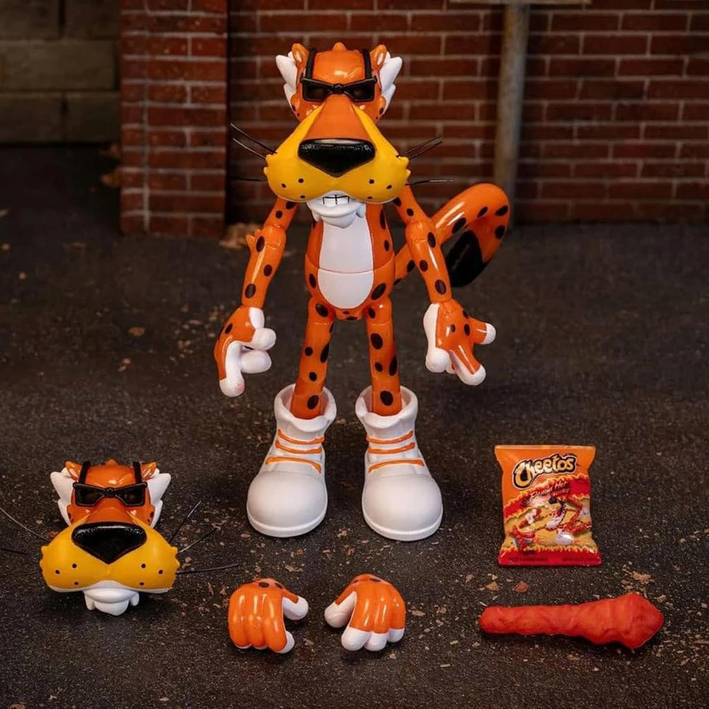 Toys Cheetos Chester Cheetah Action Figure Flamin' Hot Glow in The Dark – 6” Articulated Exclusive, with Bag of