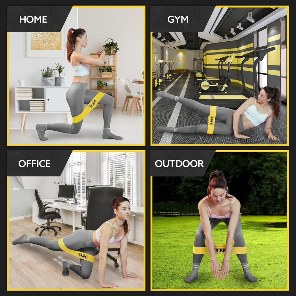Fabric Resistance Bands for Working Out, 5-Band Set for Legs and Glutes | Booty bands for women and men, 5 resistance