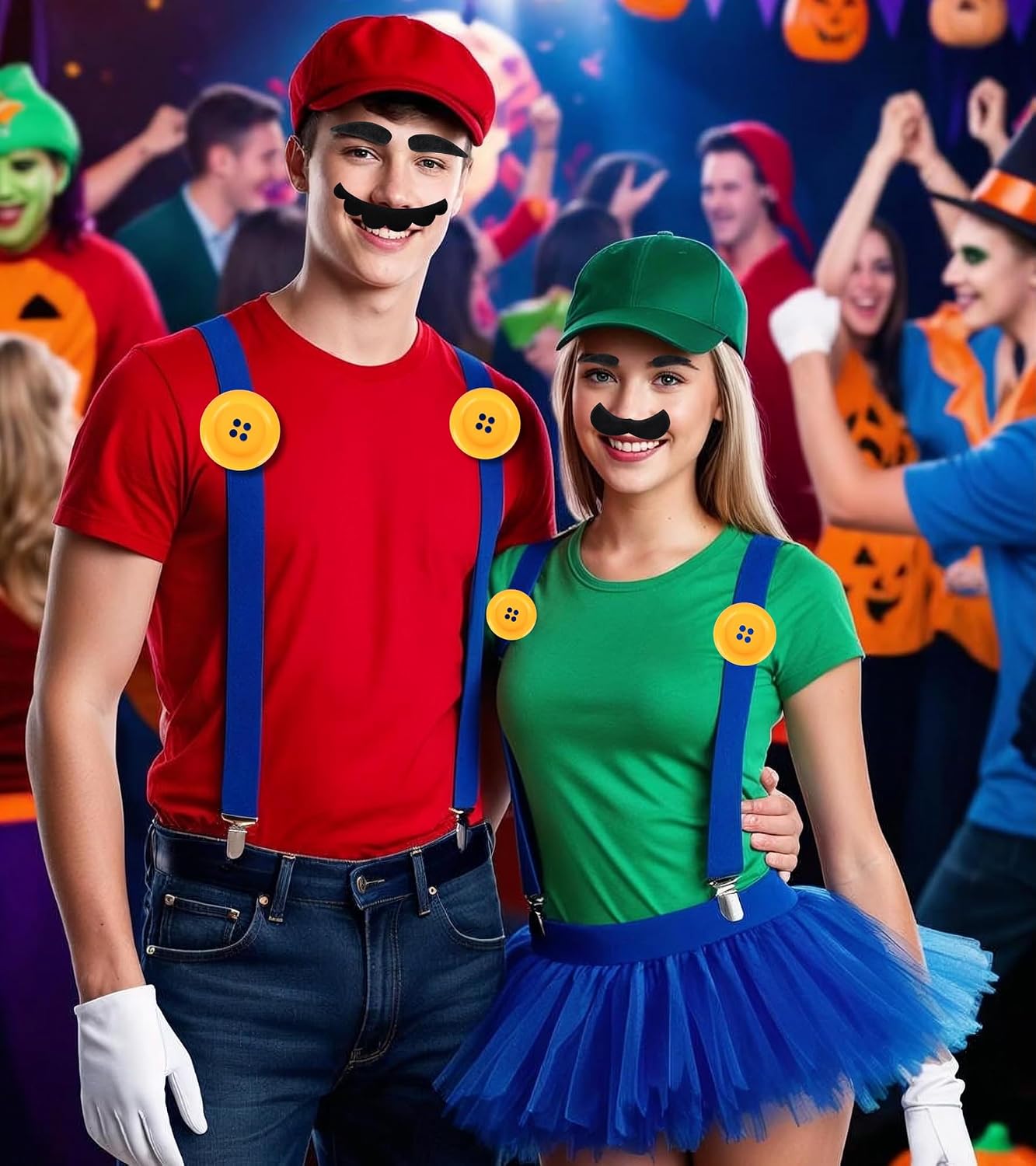 Halloween Costumes Accessories for Adults Couples - 2 Person Duo Halloween Costumes Party Cosplay Set - Matching