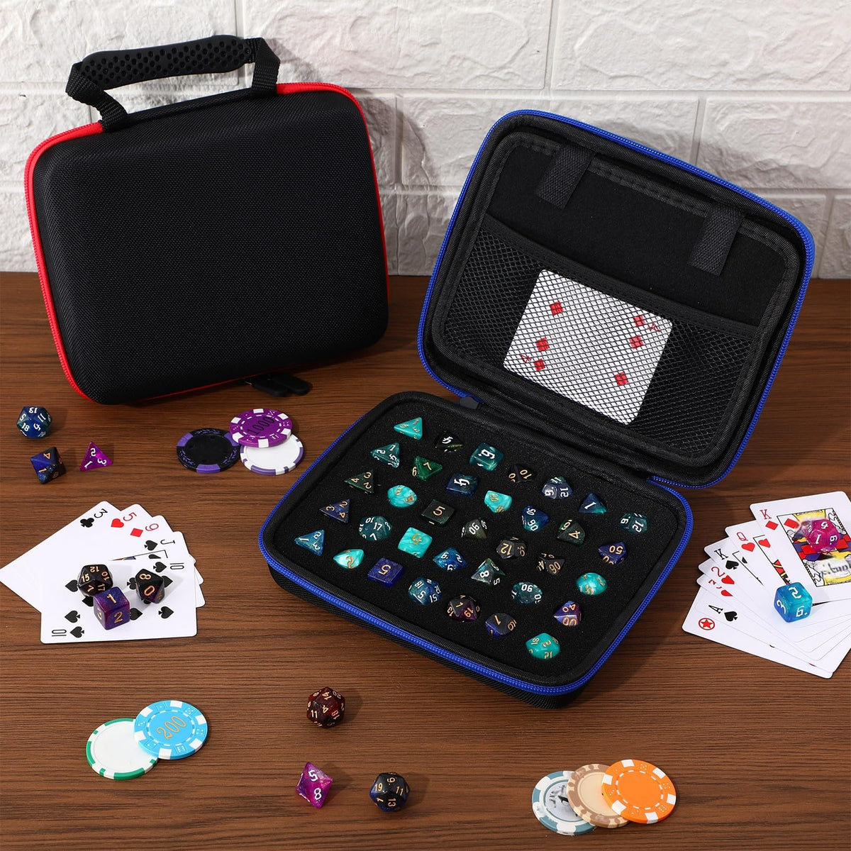 2 Pcs Dice Case with Removable Slotted Tray
